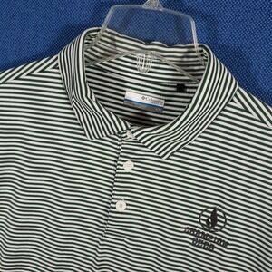 Columbia Golf Polo Shirt Mens XL Performance Green Striped Stretch